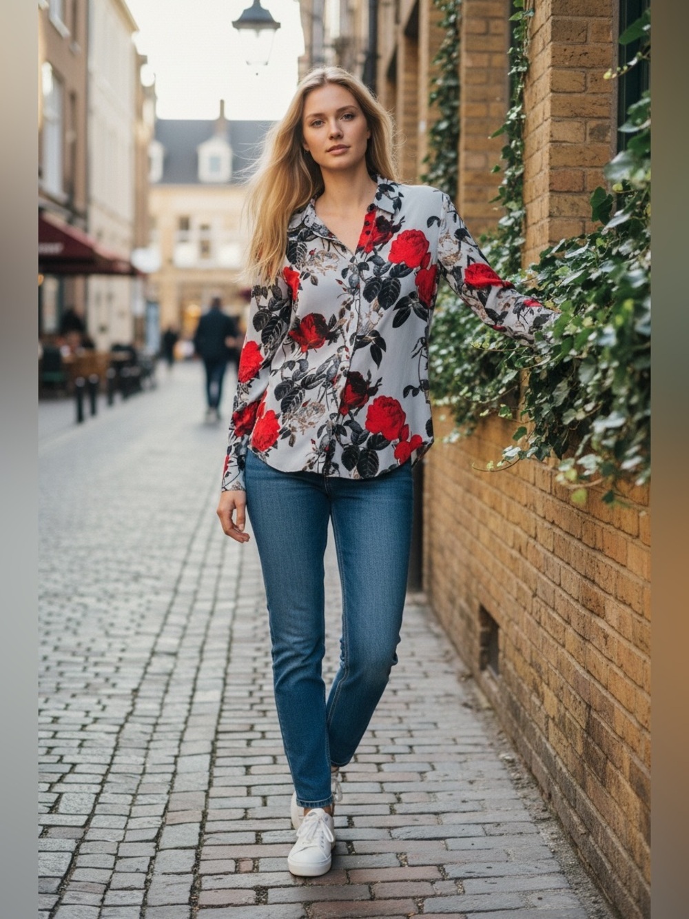 Melanie Lyne Flower Mixed Print Statement Piece Button Blouse Size 6 Maximalist